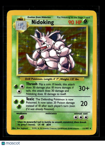 1999 Base Set Nidoking Holo Rare #11/102