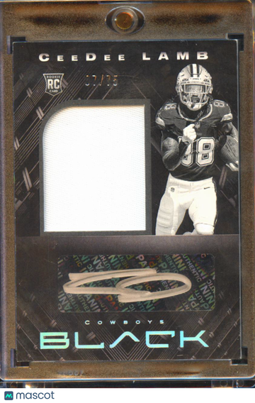 2020 Panini Black CeeDee Lamb #214 /25 Patch RC Memorabilia