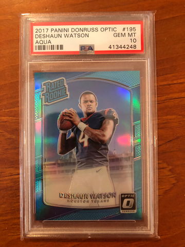2017 Donruss Optic Deshaun Watson RC #195 Aqua /299 PSA 10 GEM MINT