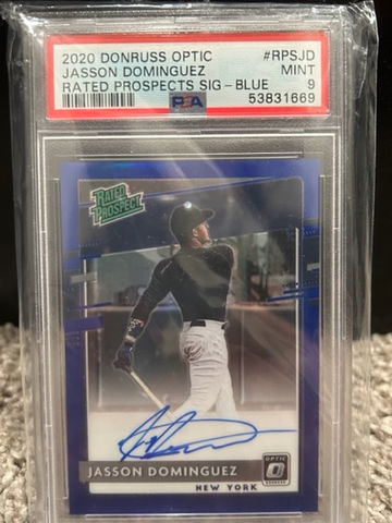 Jasson Dominguez 2020 Donruss Optic Blue Refractor Auto