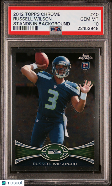 Russell Wilson 2012 Topps Chrome #40 Rookie RC Steelers Seahawks - PSA 10