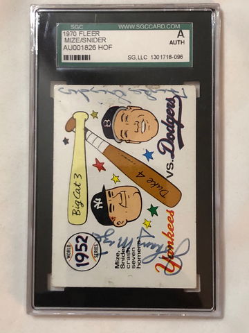 1970 FLEER MIZE/SNIDER Authentic, AU001826 HOF