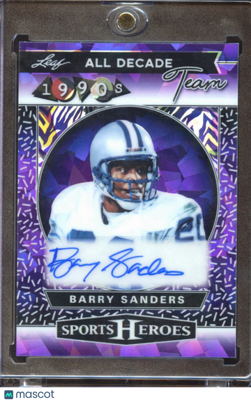 2025 Leaf Sports Heroes All Decade Team Barry Sanders #D90-BS1 Purple /10