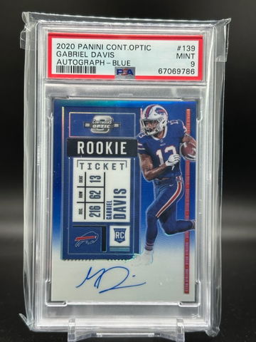 2020 Panini Contenders Optic Gabriel Davis Auto Blue #25/75 - PSA 9
