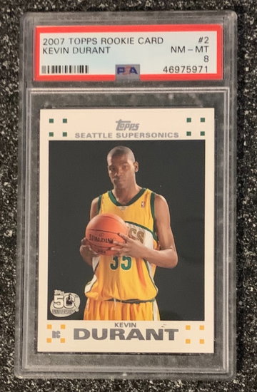 Kevin Durant 2007 Topps White Rookie PSA 8