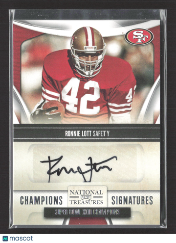 2009 Panini Playoff National Treasures Champions Signatures Ronnie Lott #8 /99 Super Bowl XXIII Champions