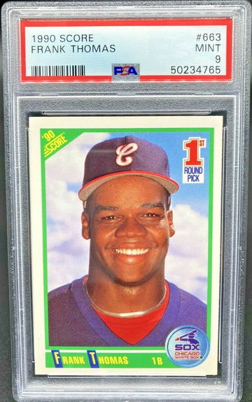 1990 Score Frank Thomas 1st Rd. Pick RC #663 *PSA 9 Mint* White Sox HOF Slugger