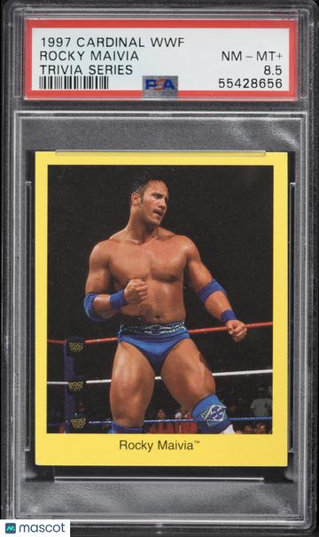 1997 Cardinal Wwf Trivia Series Rocky Maivia PSA 8.5