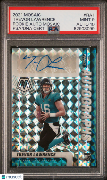 2021 Panini Mosaic Rookie Autographs Mosaic Trevor Lawrence #RA1 PSA 9 Auto 10