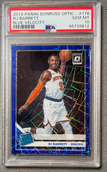 2019-20 Optic RJ Barrett Blue Velocity PSA 10