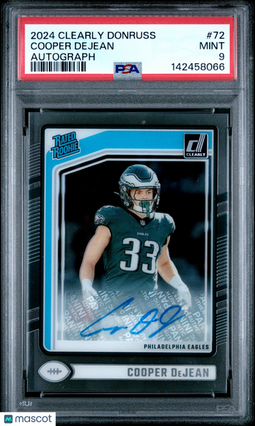 2024 Panini Clearly Donruss Cooper Dejean #72 Autograph PSA 9