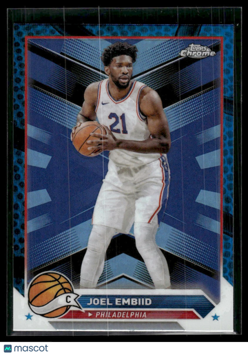 2023-24 Topps Chrome Joel Embiid #100 Blue Basketball Refractors