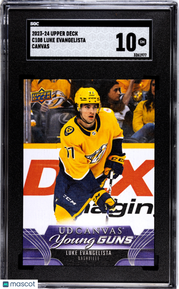 2023-24 Upper Deck Luke Evangelista #C108 Canvas Rookie SGC 10