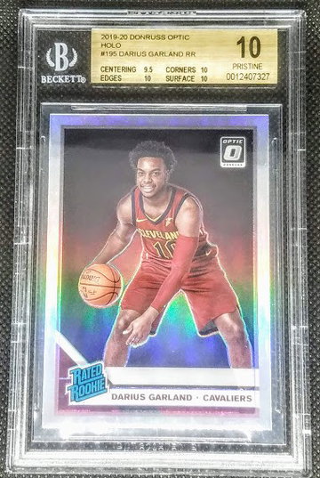 Darius Garland 2019-20 Donruss Optic Holo RC Rookie # 195 Graded BGS 10 Prisitne POP 1 The Highest Graded