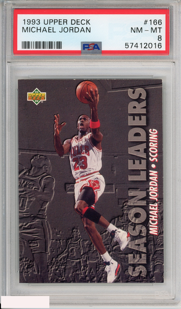 1993 UPPER DECK MICHAEL JORDAN #166 CHICAGO BULLS HOF PSA 8 NM-MT