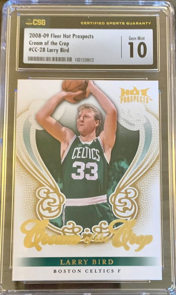2008 - 09 Fleer Basketball Hot Prospects Larry Bird #CC-28 Cream of the Crop - Grade CSG 10