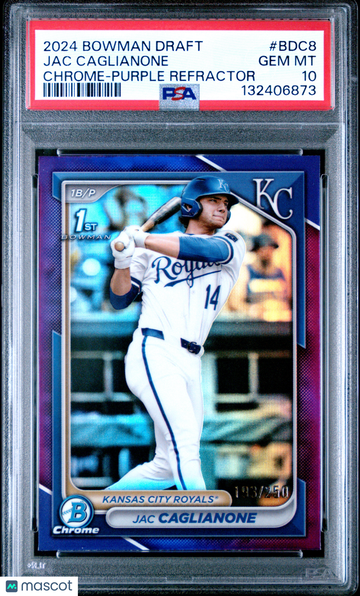 2024 Bowman Draft Jac Caglianone #BDC8 Chrome Purple Refractor /250 PSA 10