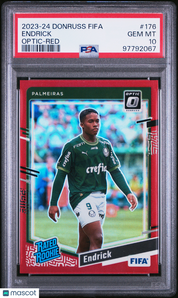 2023-24 Panini Donruss FIFA Endrick #176 Optic Red PSA 10