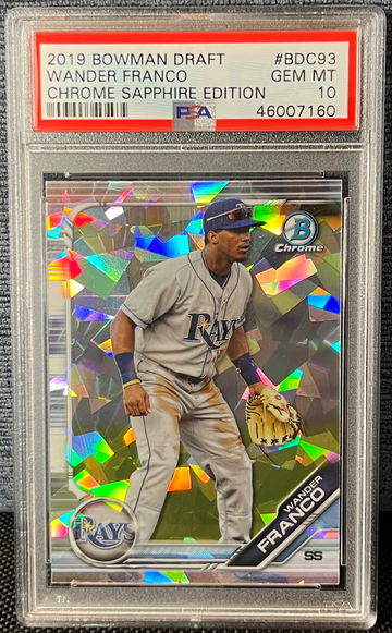 2019 Bowman Draft Chrome Sapphire Wander Franco ROOKIE RC #BDC93 PSA 10 GEM MINT💎