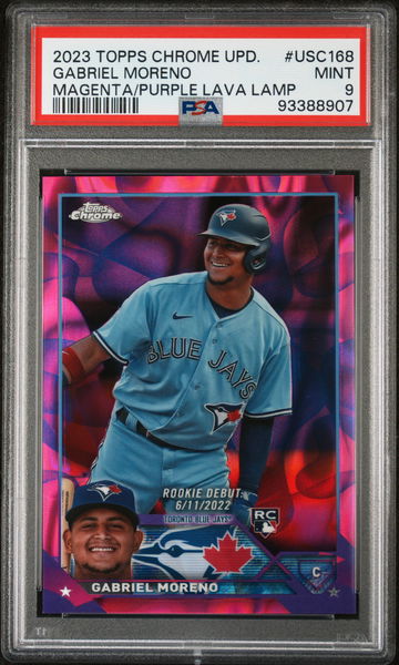 2023 Topps Chrome Update Magenta/Purple Gabriel Moreno #USC168 RC /299 PSA 9