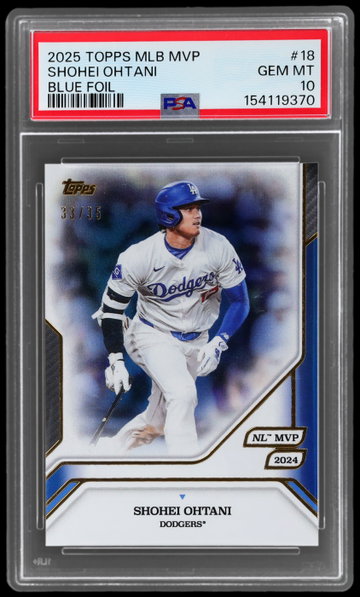 2025 Topps Mlb MVP Collection Shohei Ohtani Blue Foil PSA 10