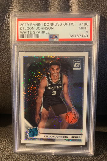 2019 Optic Keldon Johnson White Sparkle #186 PSA 9 
