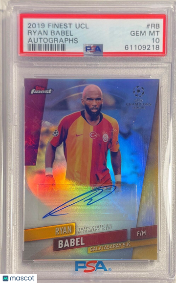 2019 Finest UEFA Champions League Autographs Ryan Babel #RB PSA 10