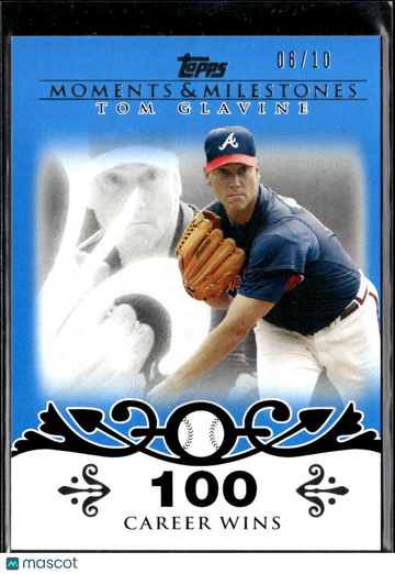 Tom Glavine 2008 Topps Moments & Milestones Blue /10 Atlanta Braves