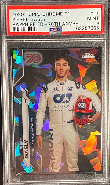 2020 Topps Chrome Sapphire Pierre Gasly 70th Anniversary /70 Formula 1 F1 PSA 9