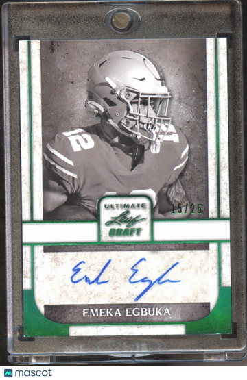 2022 Leaf Ultimate Draft Emeka Egbuka #PA-EE1 Green /25
