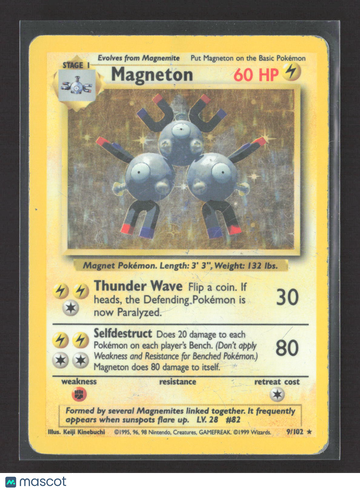 1999 Base Set Magneton Holo Rare #9/102