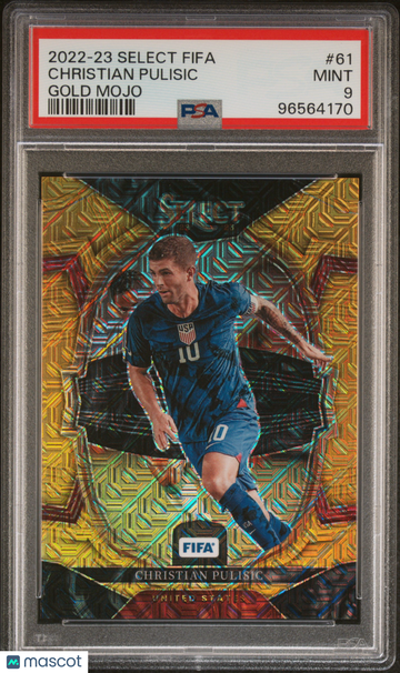 2022 Panini Select FIFA Christian Pulisic #61 Gold Mojo PSA 9