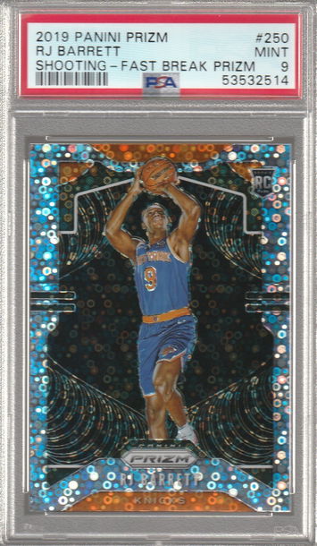 RJ Barrett 2019 Prizm variation fast break prizm PSA 9