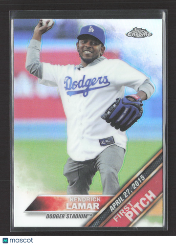 2016 Excellent Topps Chrome First Pitch FPC-20 Kendrick Lamar Los Angeles Dodgers Baseball Card