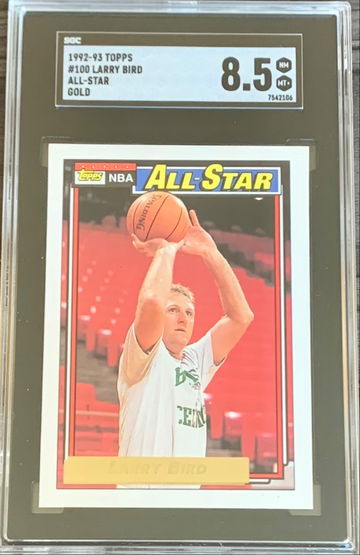 1992-93 Topps Basketball  #100 Larry Bird All Star GOLD - Graded SGC 8.5 NM MT+  Celtics ☘️