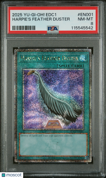 Early Days Collection Promotional Cards Harpie's Feather Duster Foil Quarter Century Secret Rare PSA 8 #EDC1-EN001