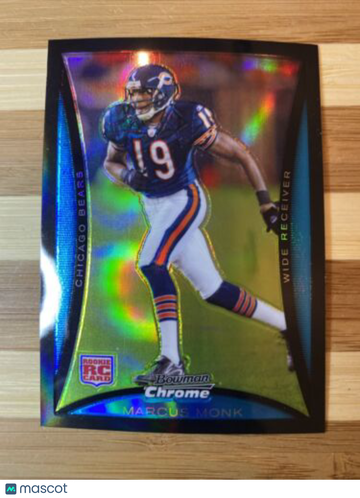 2008 Bowman Chrome Refractors Chicago Bears Football Card #BC100 Marcus Monk