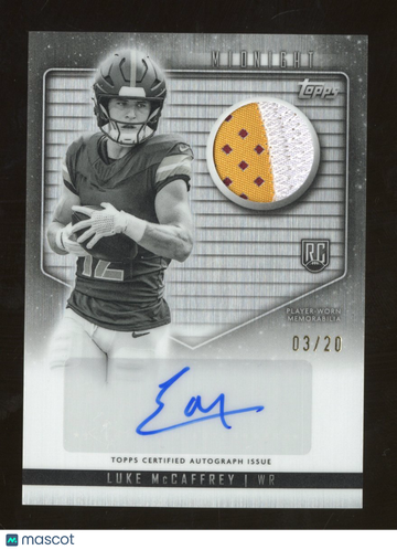 2024 Topps Midnight Luke McCaffrey #RJA-LM Equinox /20 Auto Relic RC