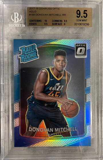2017-18 Donruss Optic Holo RR Donovan Mitchell BGS 9.5