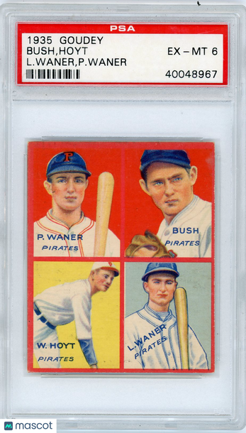 1935 Goudey 4-In-1 Bush,Hoyt L. Waner,P. Waner PSA 6