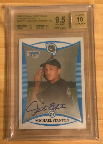 2008 Bowman Chrome #115 Giancarlo Michael Stanton Autograph Auto 1st Bowman Rookie Auto BGS 9.5 / 10 Gem Mint