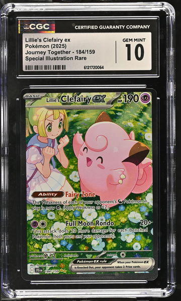 2025 Pokemon #184/159 Lillie's Clefairy ex Journey Together CGC 10