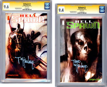 HELLSPAWN #1-2 CGC-SS 9.6-9.4 SIGNED BY TODD MCFARLANE BENDIS COVER & ART 2000