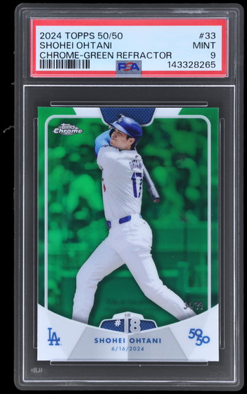 2024 Topps 50/50 Shohei Ohtani Chrome Green Refractor PSA 9