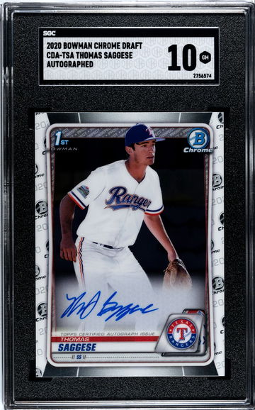 Thomas Saggese Auto 2020 Bowman Chrome Draft CDA-TSA