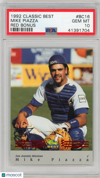 1992 Classic Best Red Bonus Mike Piazza #BC16 PSA 10