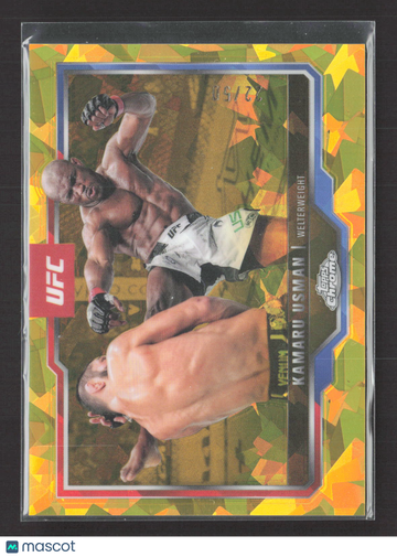2025 Topps Chrome UFC Kamaru Usman #27 Yellow Geometric