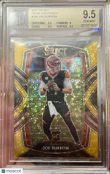 2020 Select Prizm Gold Disco Joe Burrow #246 BGS 9.5 Rookie RC #9/10 Jersey Num