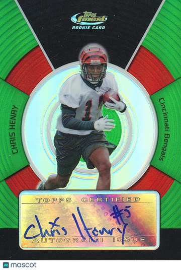 2005 Topps Finest Chris Henry Green Refractor Rookie