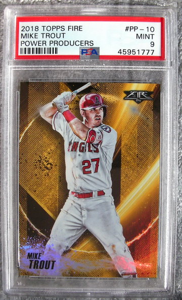 Mike Trout 2018 Topps Fire Power Producers PSA 9